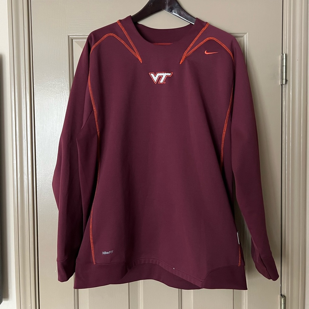 Nike Therma Fit Virginia Tech Hokies Team Issued Maroon Sweatshirt